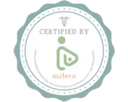 Mitera Seal Green White Background